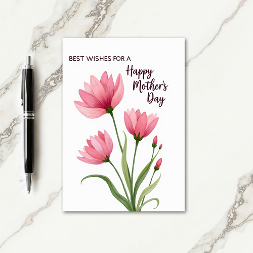 Striped Watercolor Bouquet Card