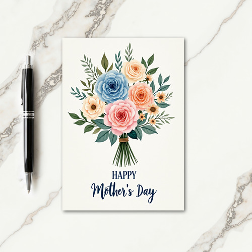 Striped Watercolor Floral Day Card