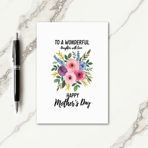 Striped Watercolor Flower Card