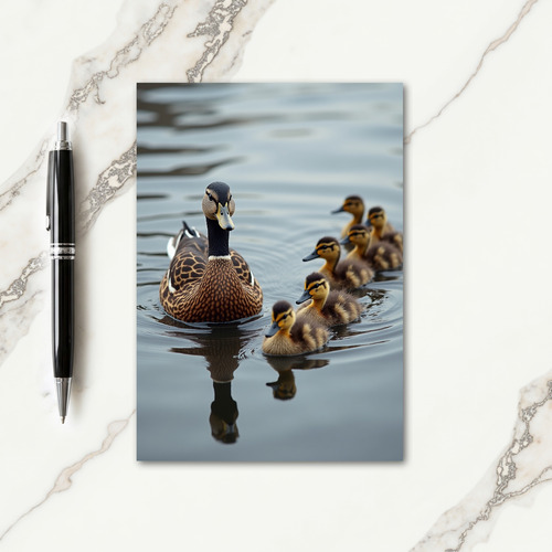 Striped Waterfowl Family Card
