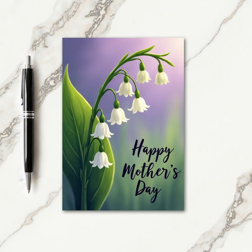 Striped White Blossom Mother Card