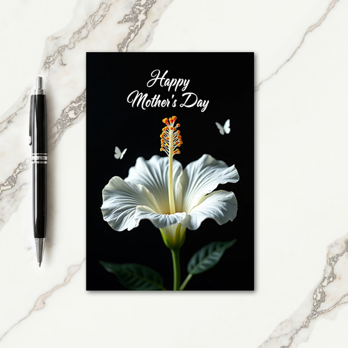 Striped White Blossom Mothers Card