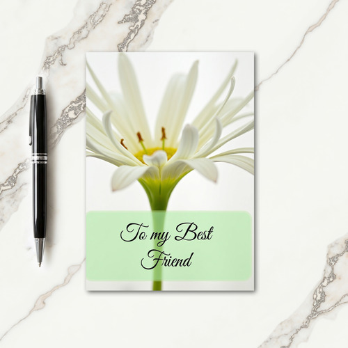 Striped White Flower Friend Card