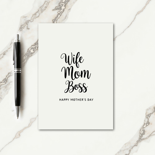 Striped Wife Mom Boss Card
