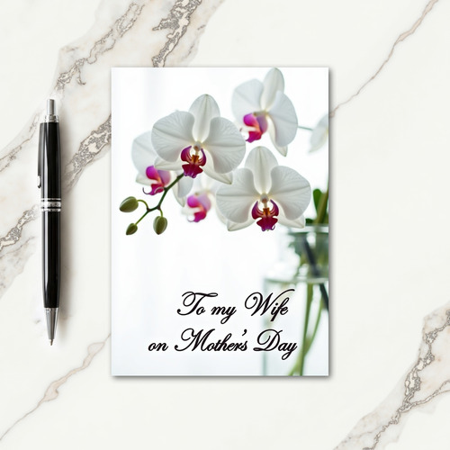 Striped Wife Mothers Day Floral Card