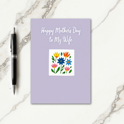 Striped Wifes Mothers Day Card
