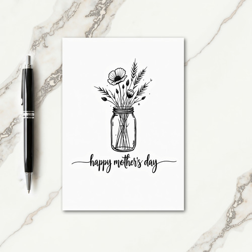 Striped Wildflower Sketch Card