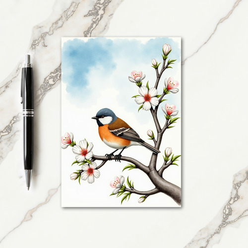Striped Wings Bird Scene Card