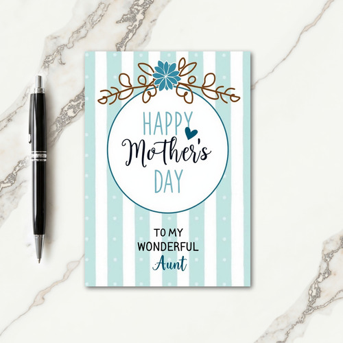 Striped Wonderful Aunt Card