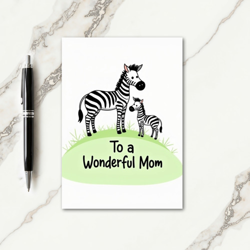 Striped Wonderful Mom Card
