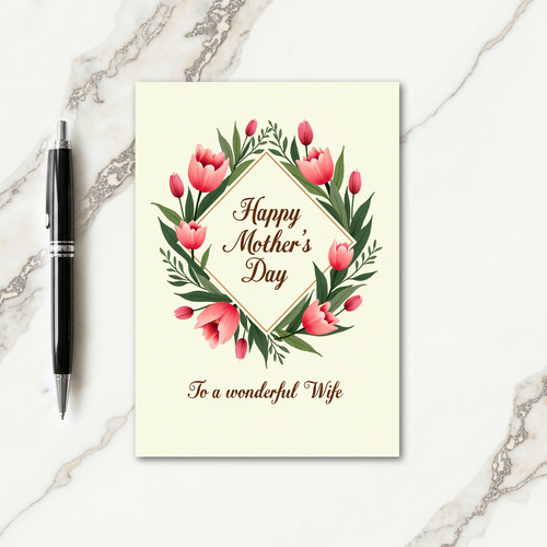 Striped Wonderful Wife Day Card