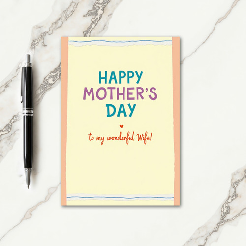 Striped Wonderful Wife Mother Card