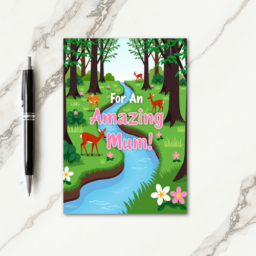 Striped Woodland Amazing Mum Card