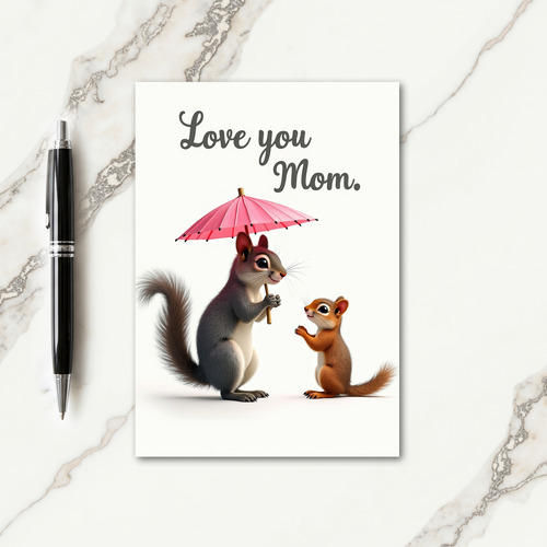 Striped Woodland Love Mom Card