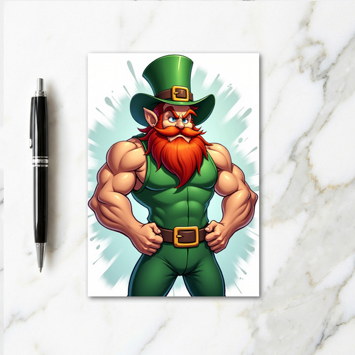 Strong Leprechaun Awesome Card