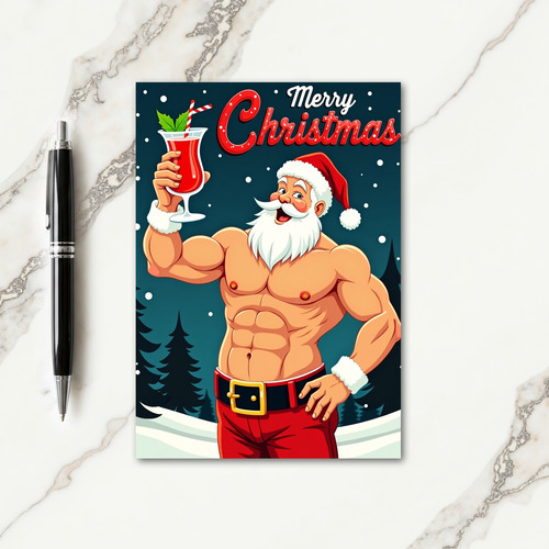 Strong Man Holiday Drink Card