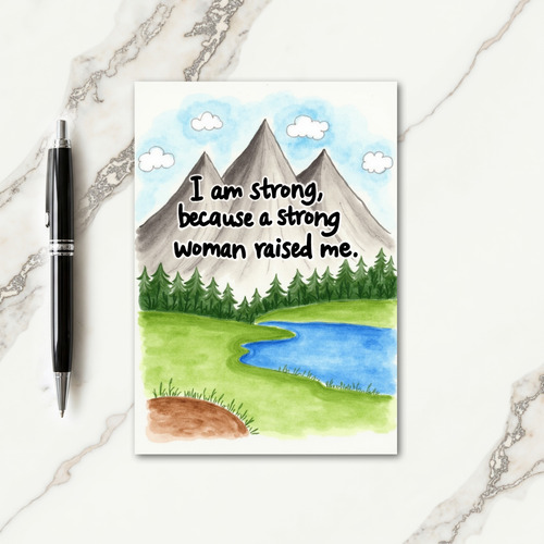 Strong Woman Raised Me Art Card