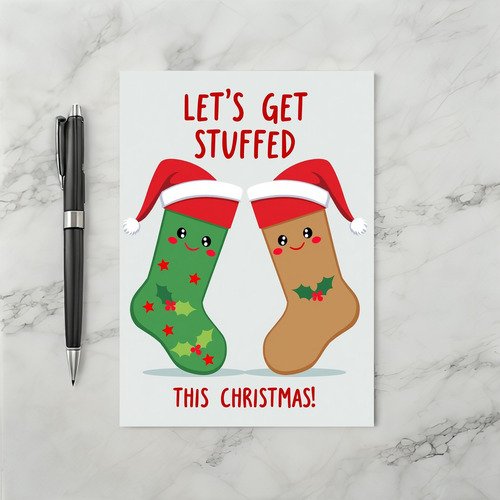 Stuffed Christmas Stocking Card