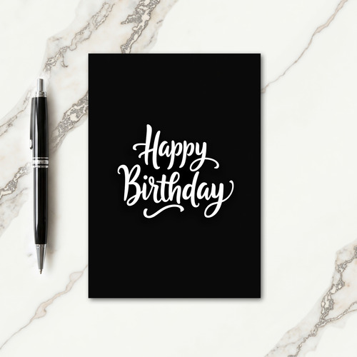 Stylish Black White Script Card