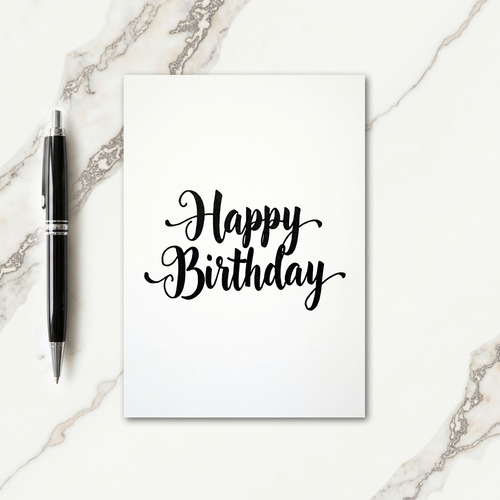 Stylish Brush Birthday Card