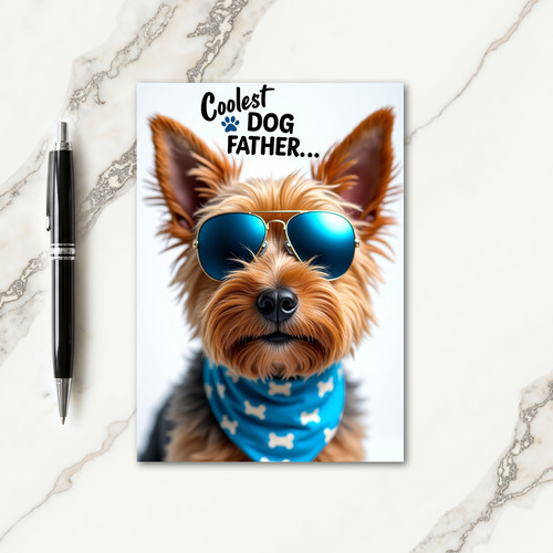 Stylish Canine Fathers Day Photo Card