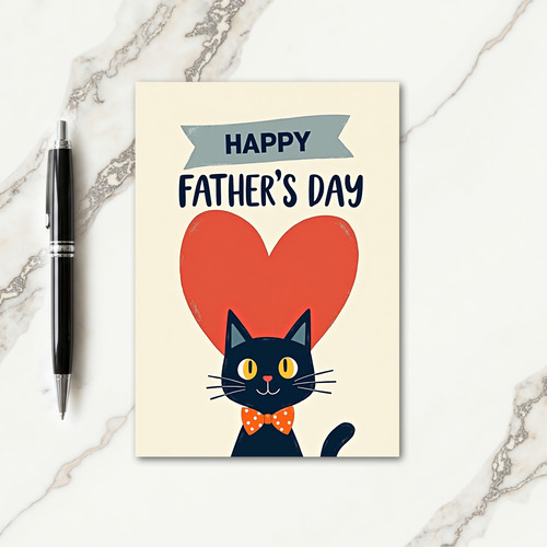 Stylish Cat Fathers Day Card