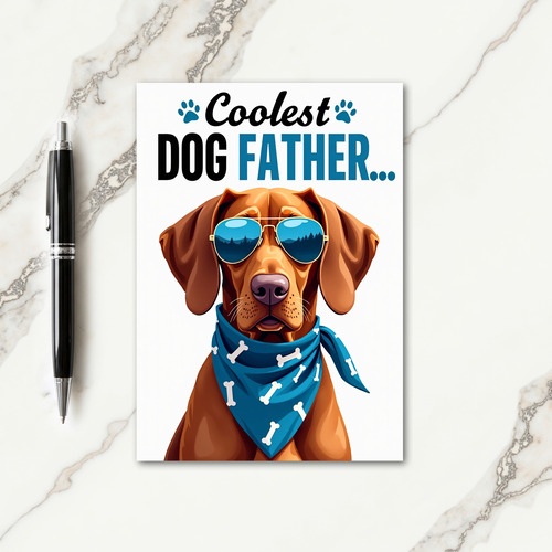 Stylish Dog Fathers Day Image Card