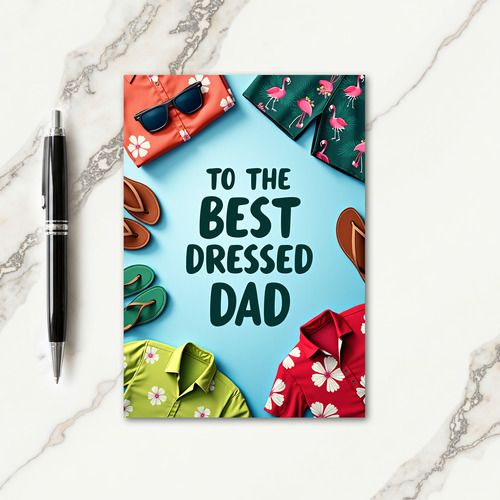 Stylish Fathers Day Flat Lay Card