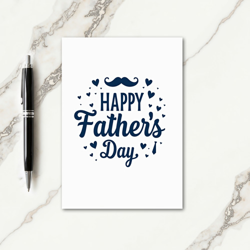 Stylish Fathers Day Mustache Card