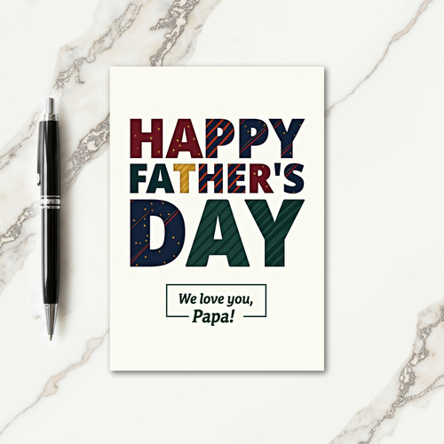 Stylish Fathers Day Patterned Card