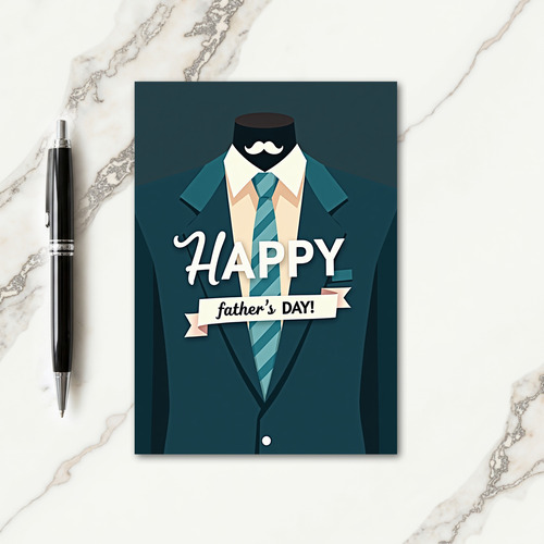 Stylish Fathers Day Suit Card