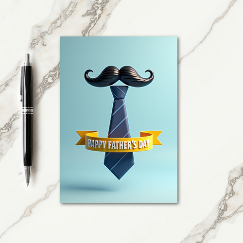 Stylish Fathers Day Tie Card