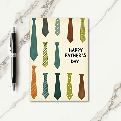 Stylish Fathers Day Ties Card
