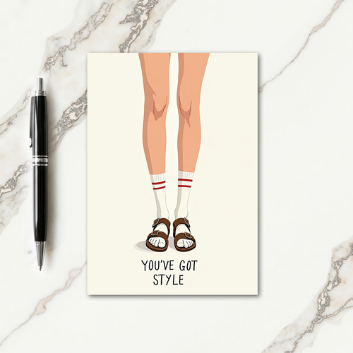 Stylish Fathers Day Toes Card