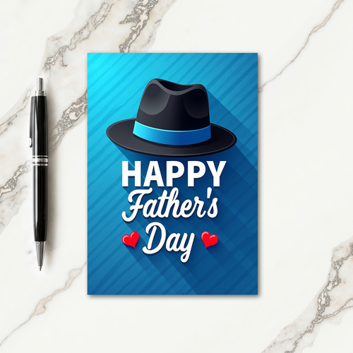 Stylish Fedora Fathers Day Card