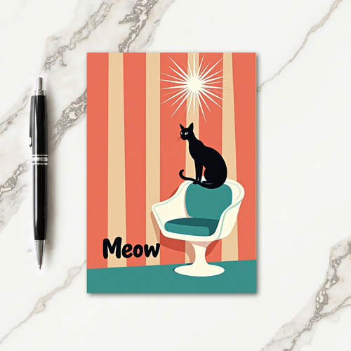 Stylish Feline Birthday Card