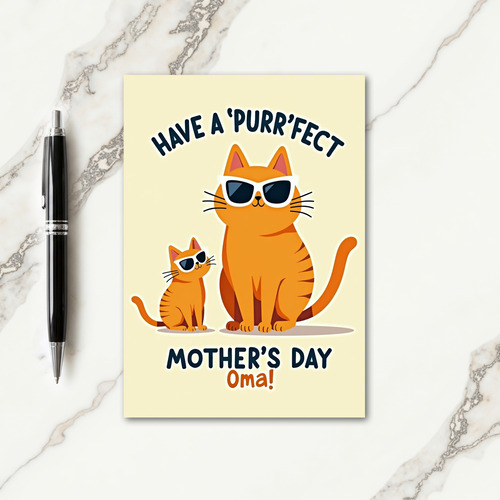 Stylish Feline Mothers Day Card