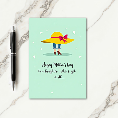 Stylish Mothers Day Sun Hat Card