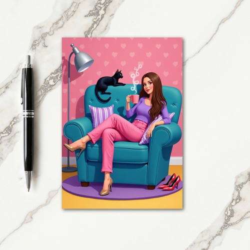 Stylish Woman Birthday Card