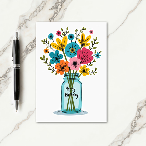 Stylized Bloom Birthday Card