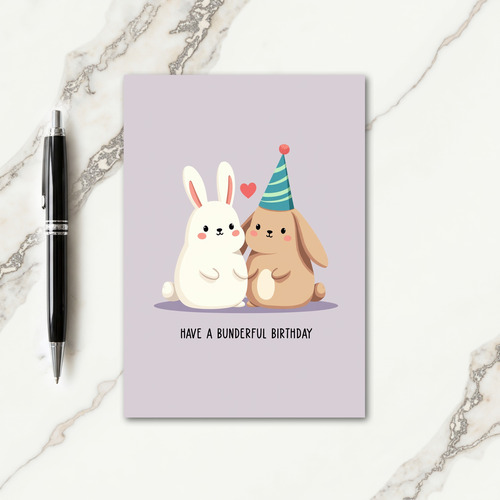 Stylized Bunny Birthday Card