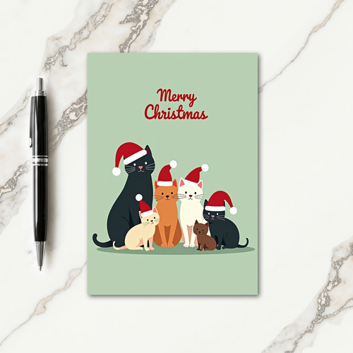 Stylized Cat Christmas Card