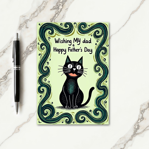 Stylized Cat Sweet Fathers Day Card