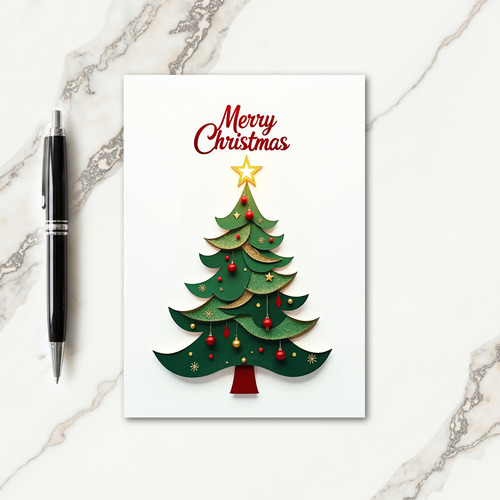 Stylized Evergreen Christmas Card