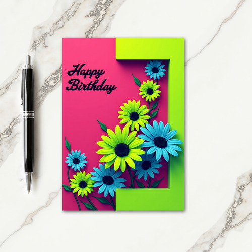 Stylized Floral Birthday Card