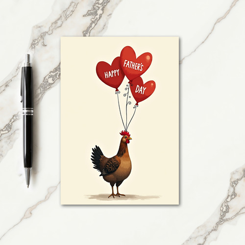 Stylized Fowl Fathers Day Card