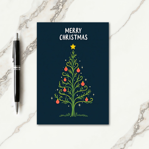 Stylized Tree Indigo Card