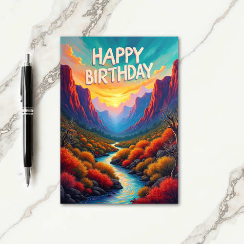 Stylized Valley Birthday Card