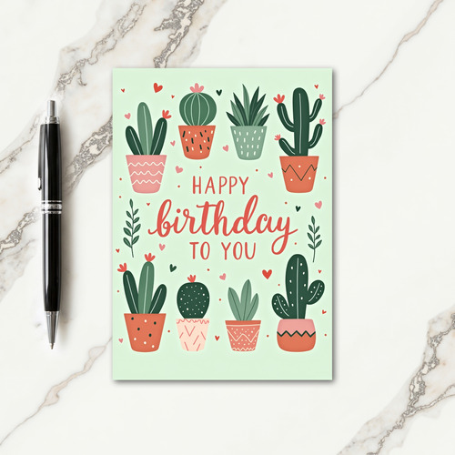 Succulent Birthday Card