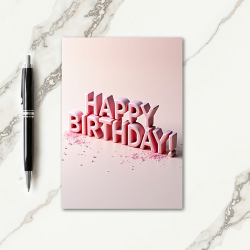 Sugared Pink Birthday Card